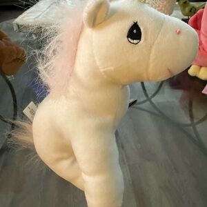 1998 Precious Moments Tender Tails White Unicorn Plush Doll Bean Bag NWT